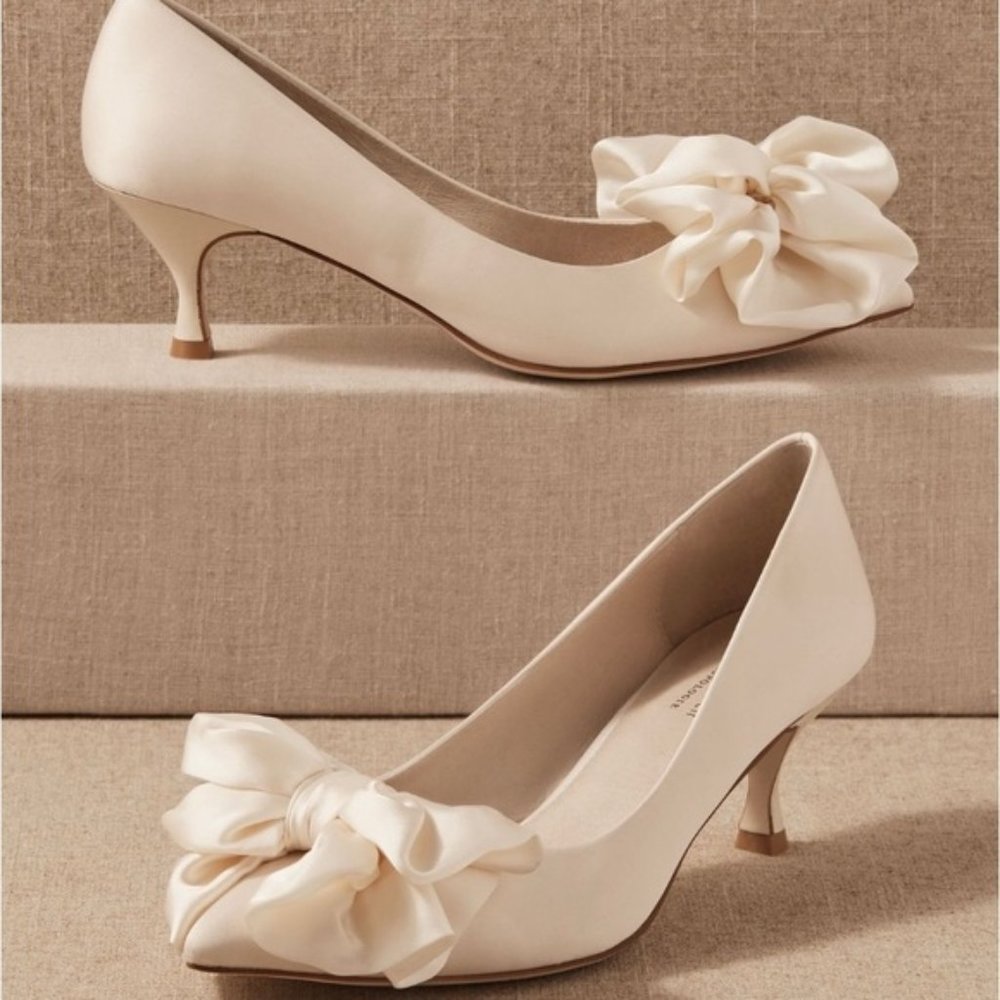 Jeffrey Campbell Polina Heels for BHLDN/Anthro (Ivory Satin, Size 8)